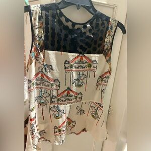 Carousel Print Sleeveless Julienne W Blouse